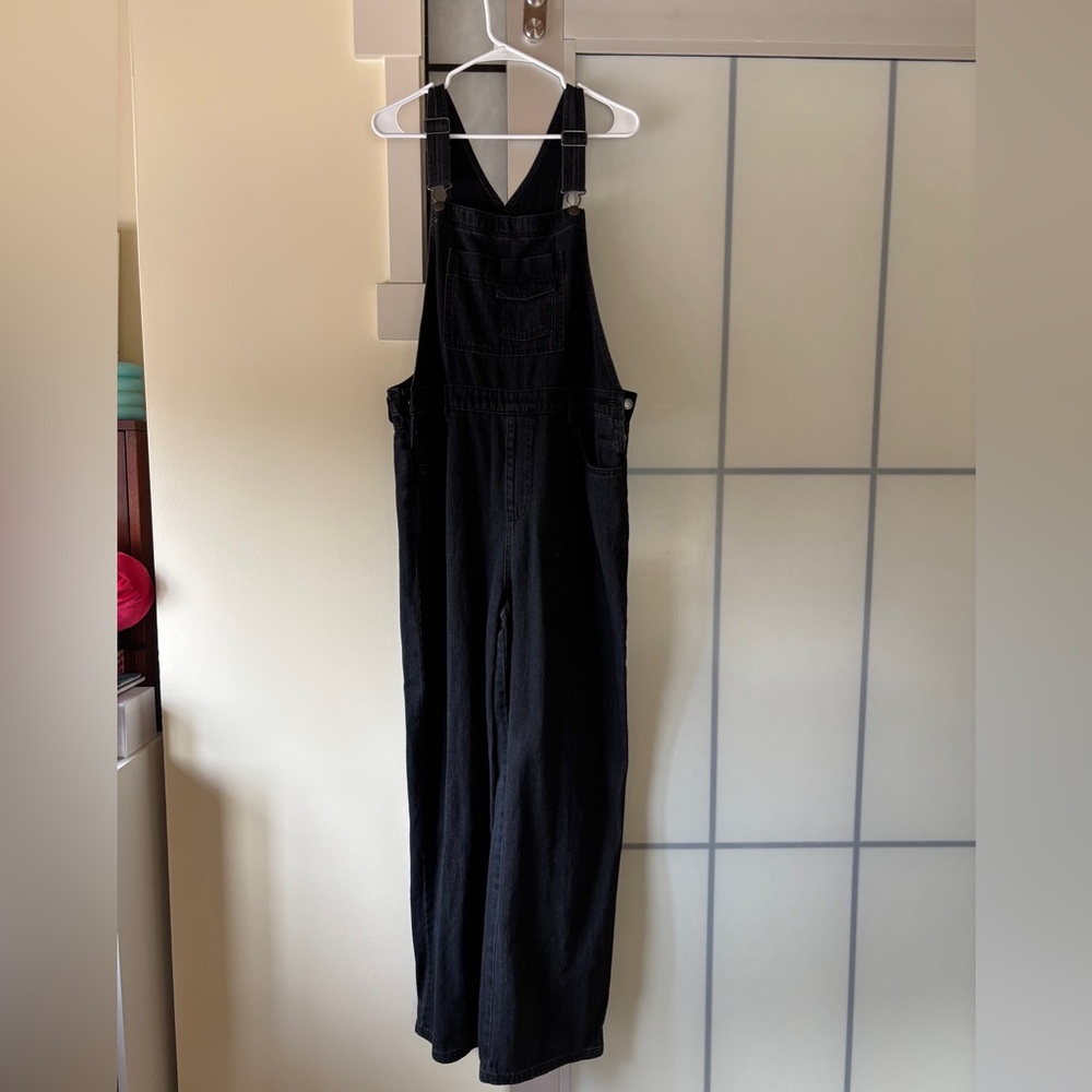 Black Denim Overalls